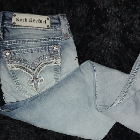 Rock Revival Light Blue Women's Jeans - Picture 3 of 4